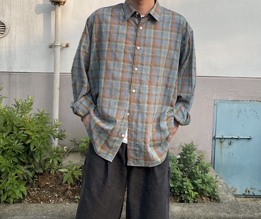 Beams Plus 2S1 Studio Loosefit Summer Check Plaid Pocket Shirt Size US M / EU 48-50 / 2 - 25 Thumbnail