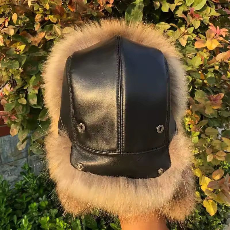 Other Real Raccoon Fur Natural Winter Russian Ushanka Trapper Hat Size ONE SIZE - 7 Thumbnail