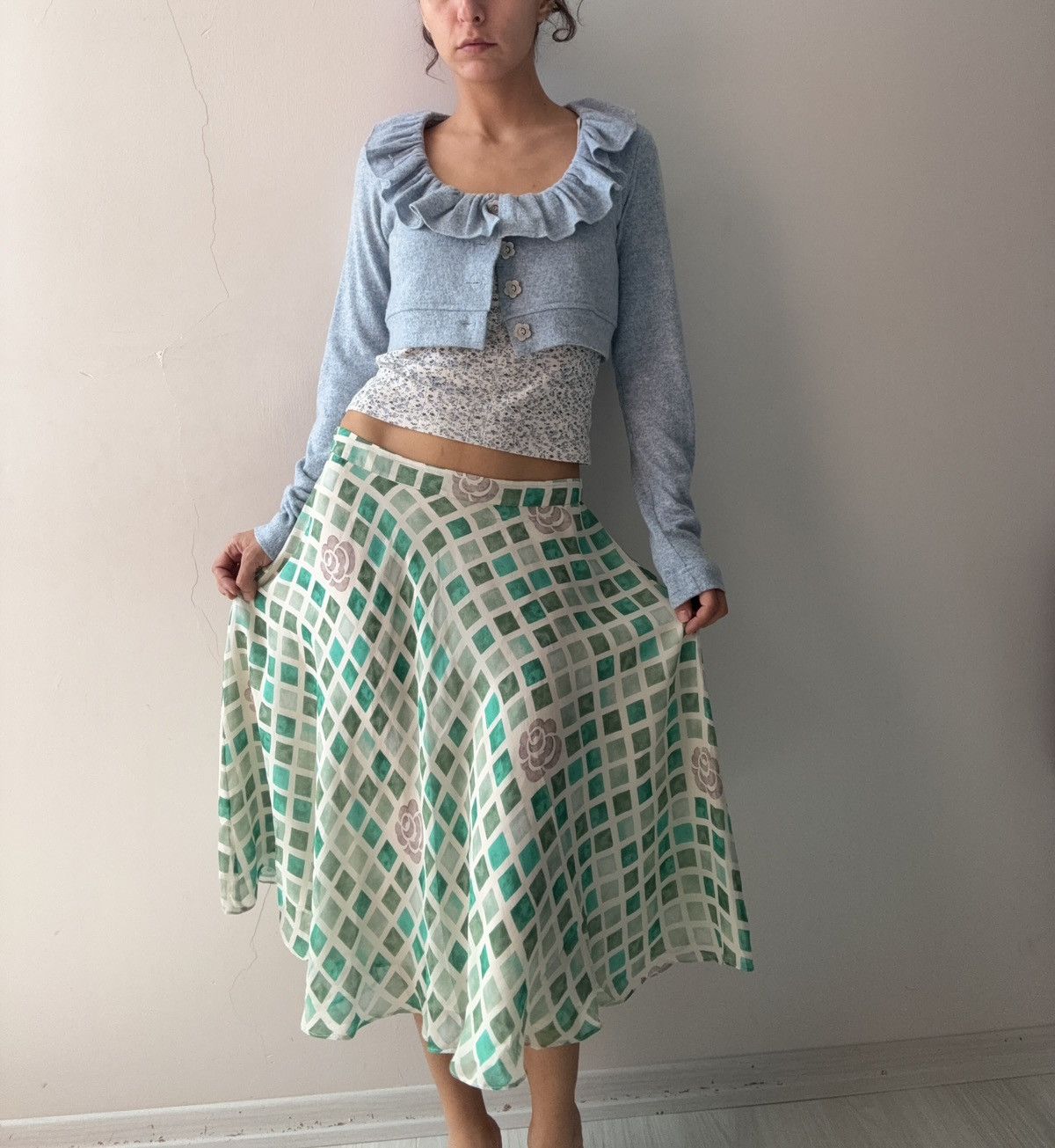 Vintage Beymen silk skirt Size 26" / US 2 / IT 38 - 1 Thumbnail