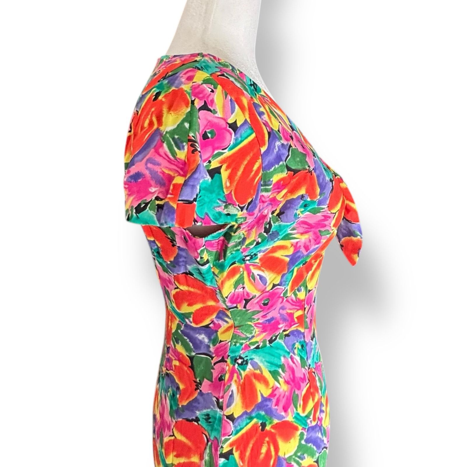 Vintage Vintage Jessica Howard Petite Floral Wiggle Dress Size 4 Size XS / US 0-2 / IT 36-38 - 3 Thumbnail