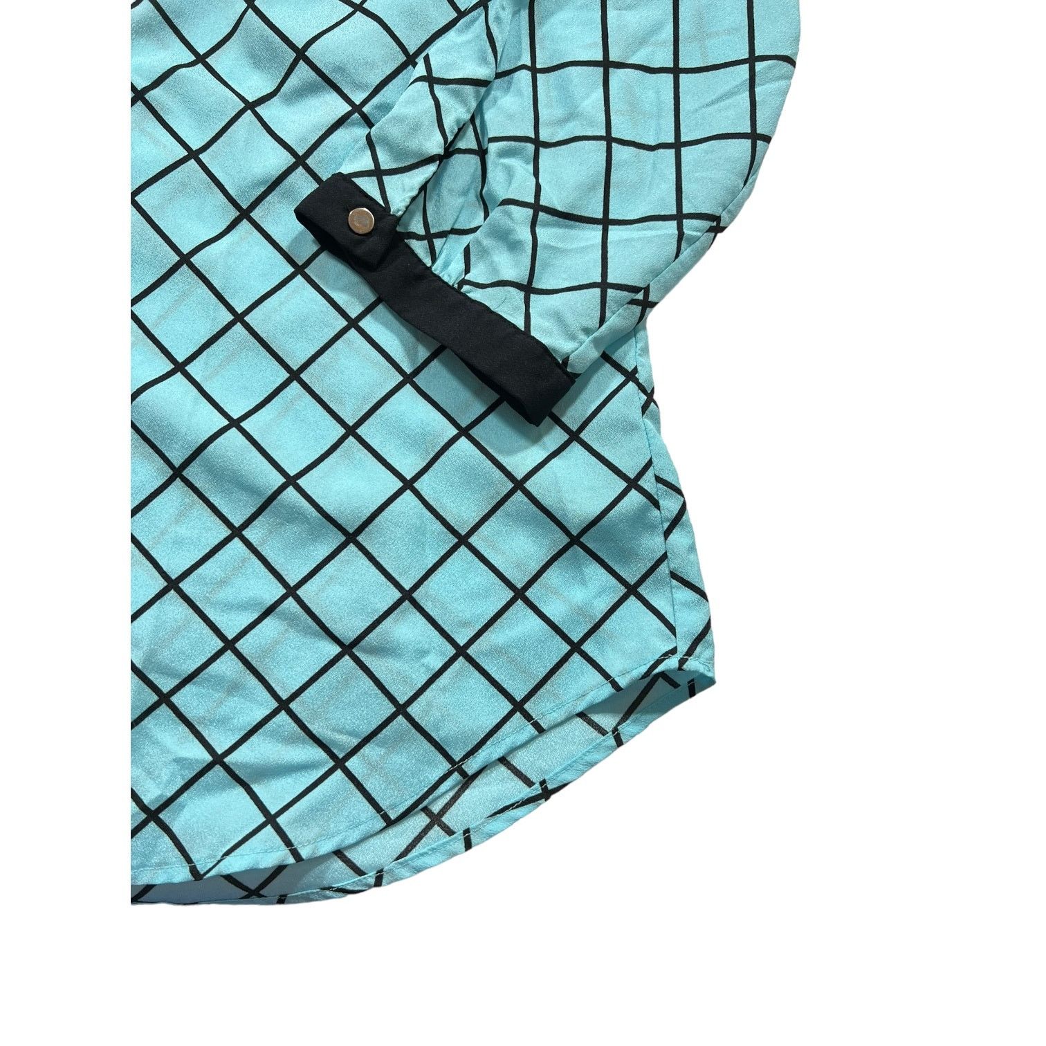 Other New York & Co Sky Blue w/Black Lines Geometric Pattern Small Size S / US 4 / IT 40 - 4 Thumbnail