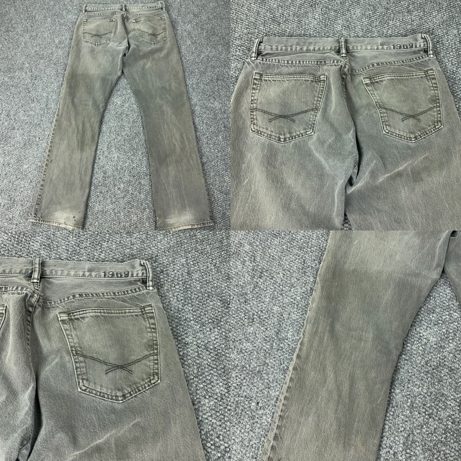 Gap GAP 1969 Jeans Mens 32x32 Gray Denim Straight Distressed Size US 32 / EU 48 - 10 Thumbnail