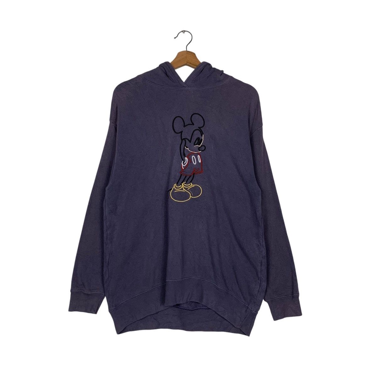 Disney DISNEY Mickey Mouse Big Logo Faded Purple Hoodies #1543-C69 Size US M / EU 48-50 / 2 - 10 Thumbnail