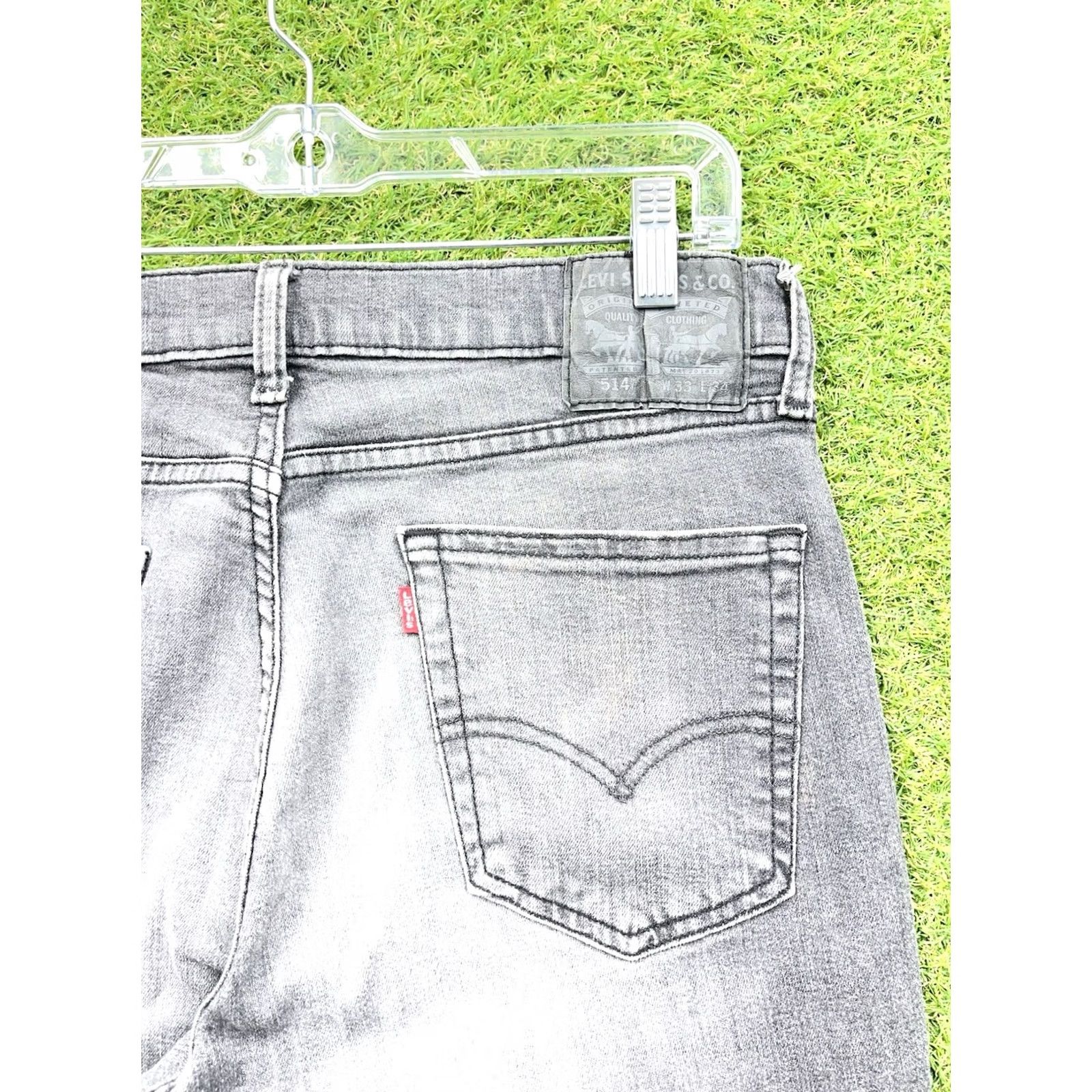 Levi's Levi's 514 Jeans Mens 33x34 Black Denim Slim Straight Fit Jeans Casual Stretch Black Levi's Logo 514 Mens 33x34 Straight Jeans Mens Size US 33 - 7 Thumbnail