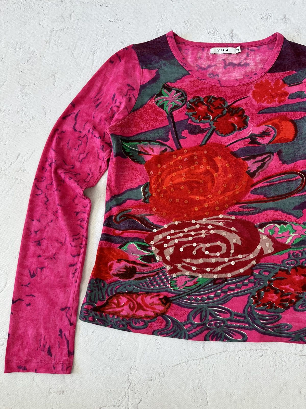 Beauty Beast × If Six Was Nine × Vintage Vintage Crazy Printed Long Sleeve Size M / US 6-8 / IT 42-44 - 2 Thumbnail