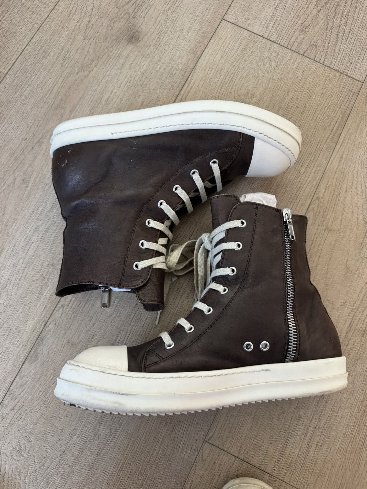 Rick Owens Brown Leather Mainline Ramones 43 Size US 10 / EU 43 - 3 Thumbnail