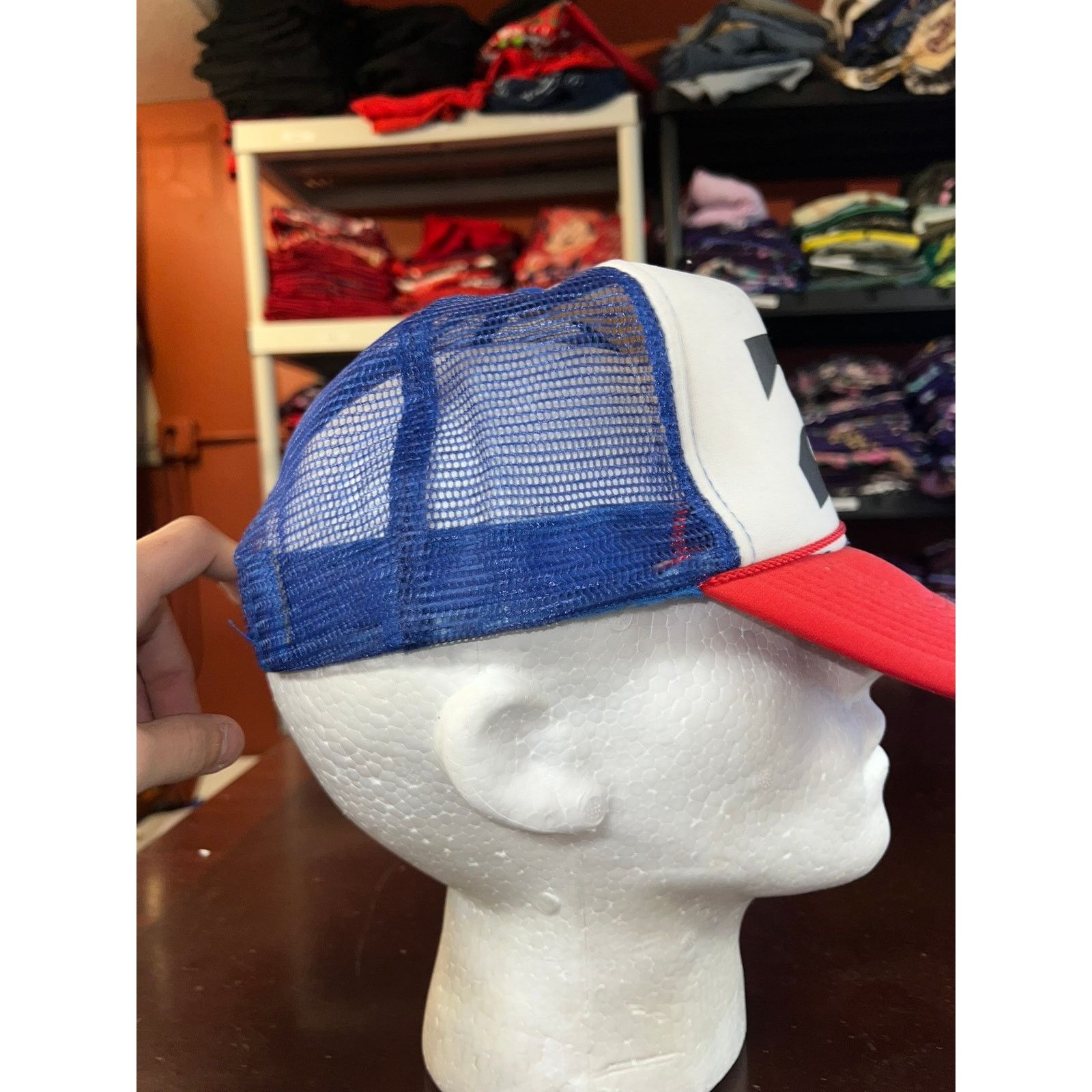 Otto Vintage Wave Hat Waves Surfing Surf White Blue Snapback Cap Size ONE SIZE - 5 Thumbnail