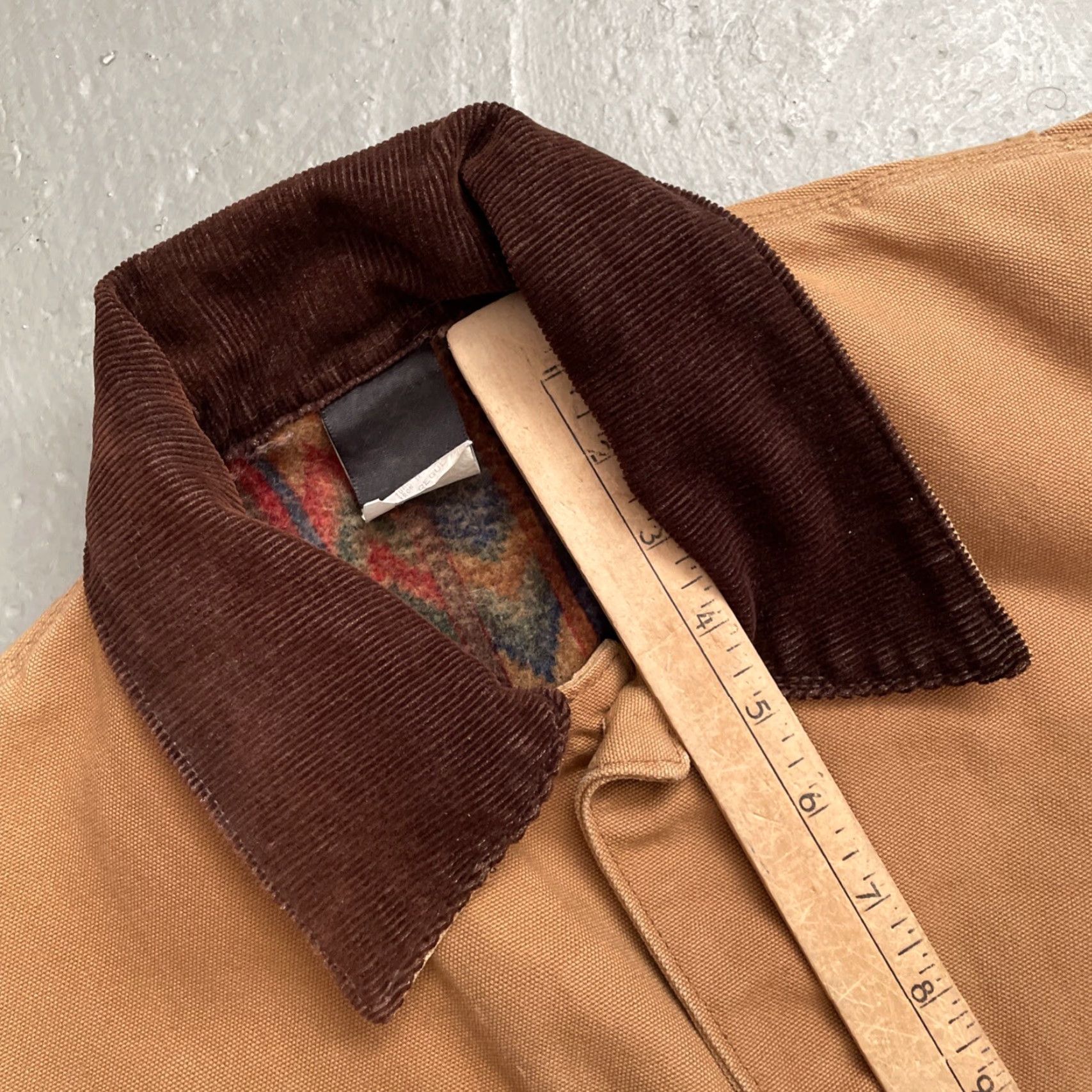 Vintage VINTAGE Lapco Canvas Southwestern Blanket Lined Chore Work Jacket 42R Brown USA 80s 90s? Unisex Adults Jacket Mens Womens Size US XS / EU 42 / 0 - 5 Thumbnail