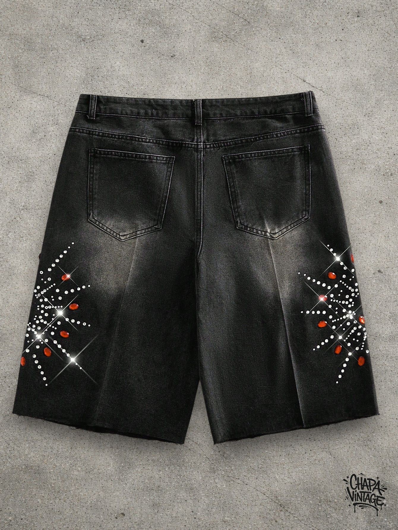 Japanese Brand Rhinestone washed shorts Size US 32 / EU 48 - 2 Thumbnail