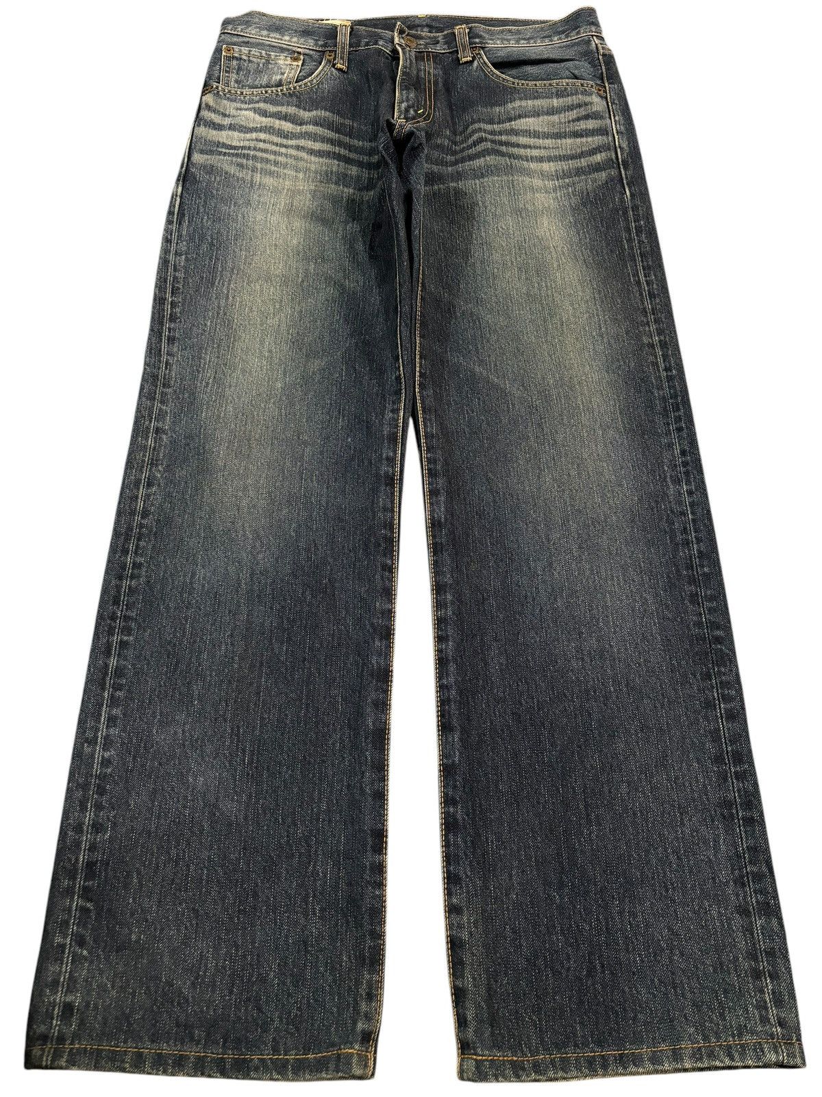 Edwin × Japanese Brand Vintage Y2k Edwin 503 Faded Season Straight Cut Jeans Size US 33 - 1 Thumbnail