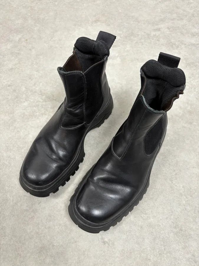 Prada FW1999 Prada Black Chelsea Vibram Leather Boots Size US 7.5 / EU 40-41 - 3 Thumbnail