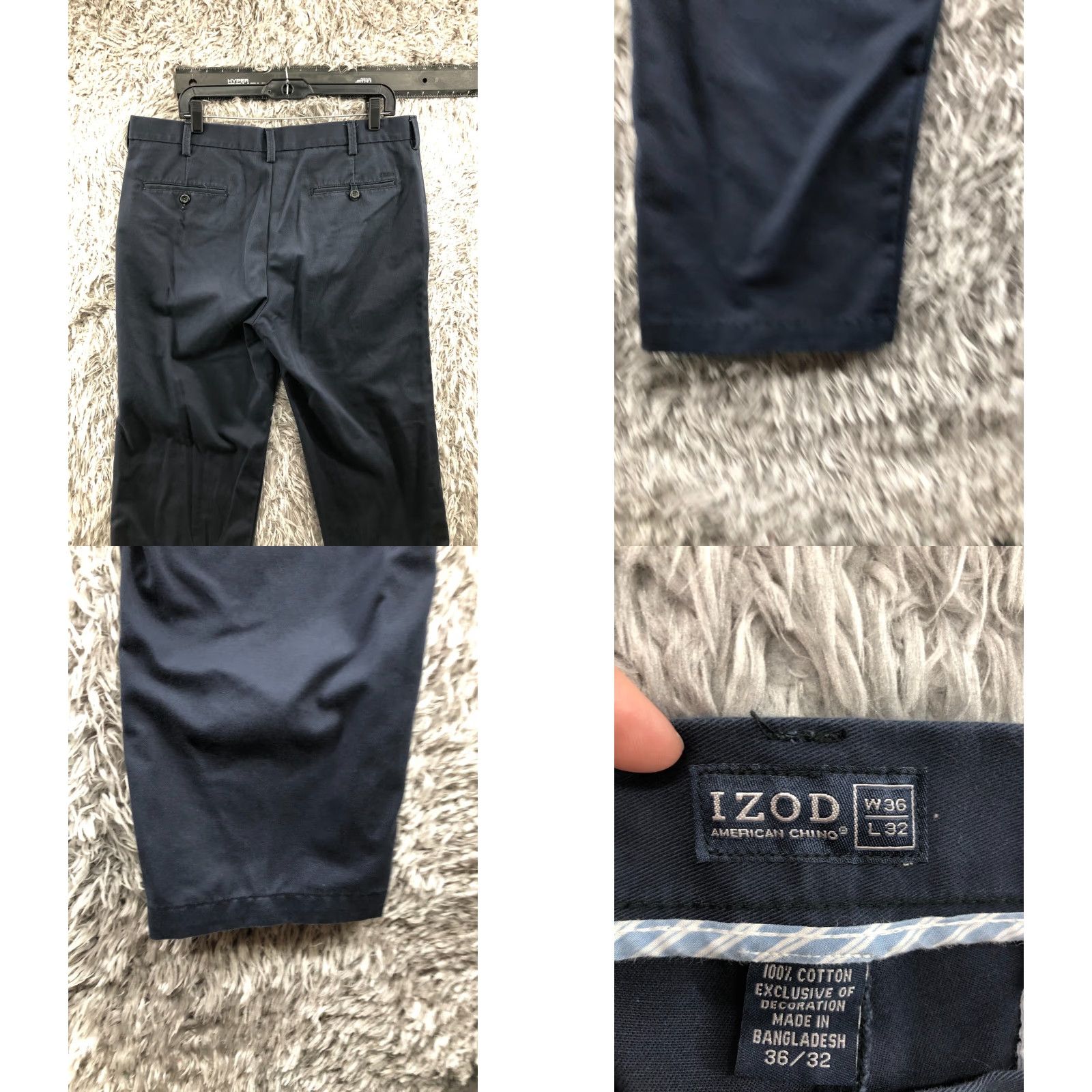 Izod VINTAGE IZOD American Chino Pants 36x32 Mens Dark Wash Blue Size US 36 / EU 52 - 8 Thumbnail