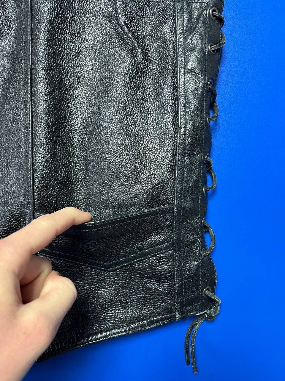 The Leather Shop Leather Motorcycle Biler Vest Size 50S - 7 Thumbnail