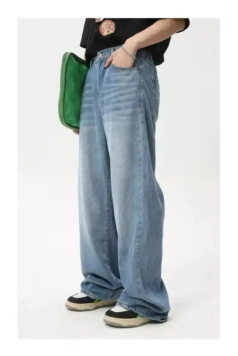 Japanese Brand Blue Baggy Wide Leg Denim Jeans Size US 32 / EU 48 - 4 Thumbnail