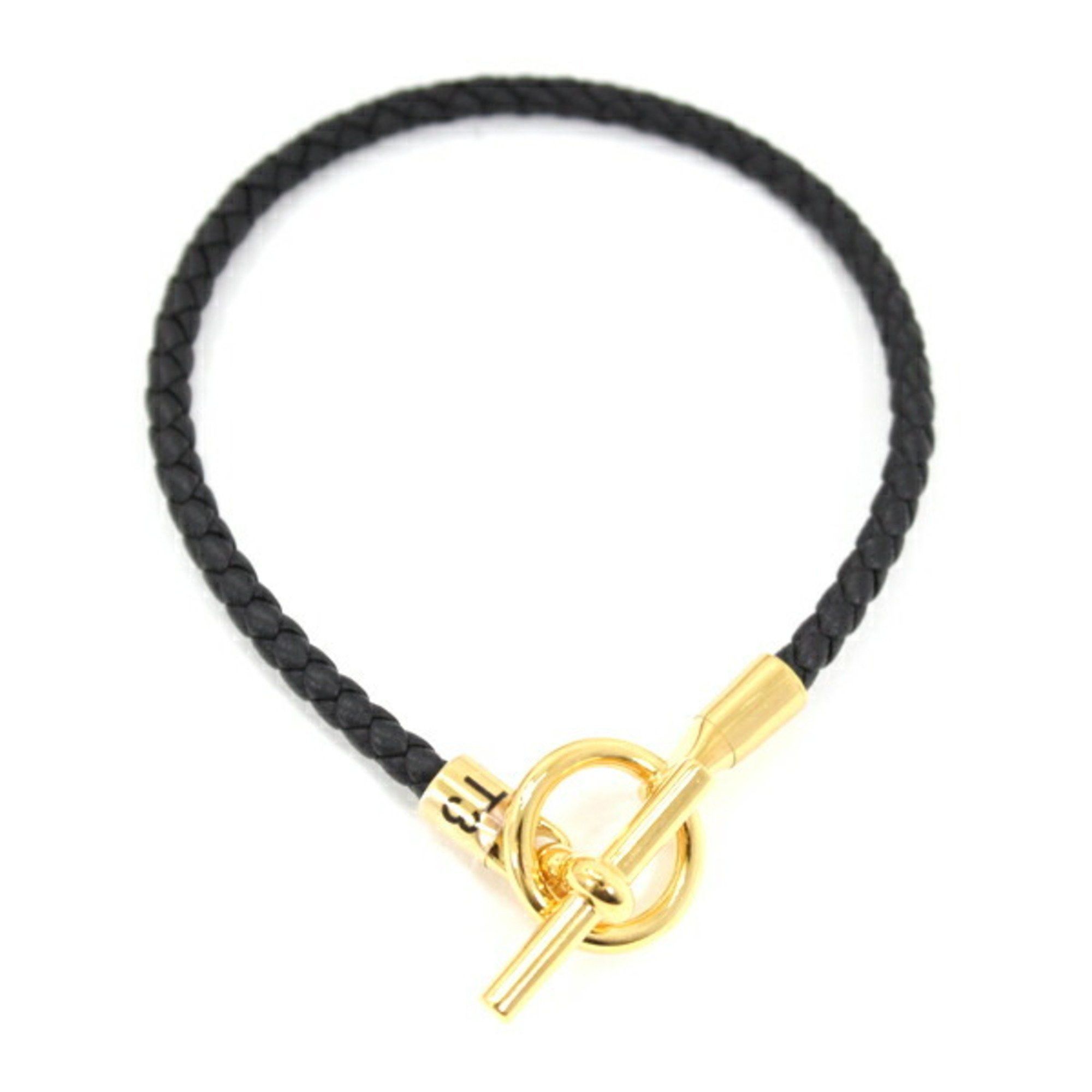 image of Hermes Bracelet Grennan H T3 Black Women's Men's Hermes Fashion Km2524