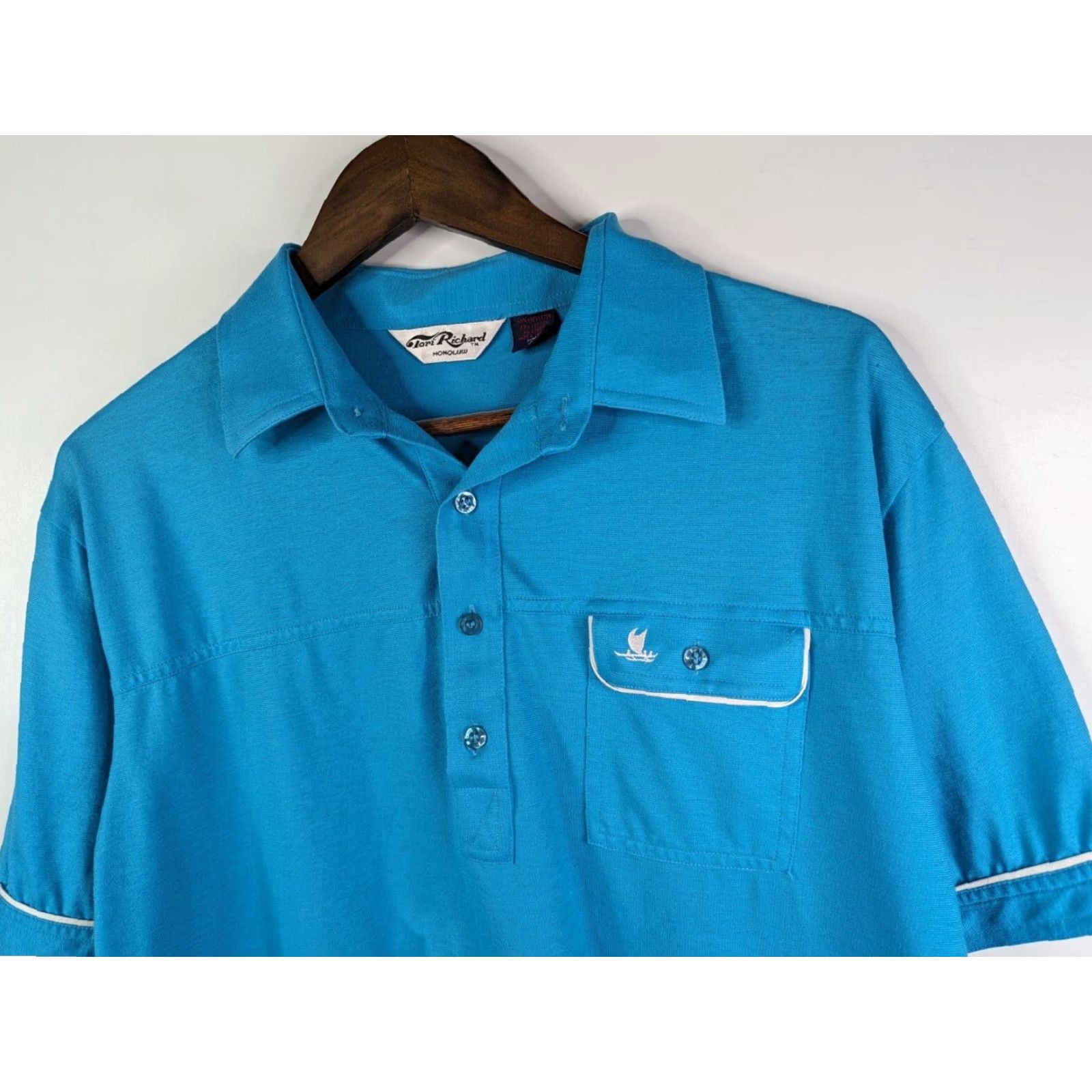 Tori Richard VINTAGE Tori Richard Polo Shirt Mens Large Light Blue Honolulu Hawaii Pocket Logo Preppy Size US L / EU 52-54 / 3 - 2 Thumbnail