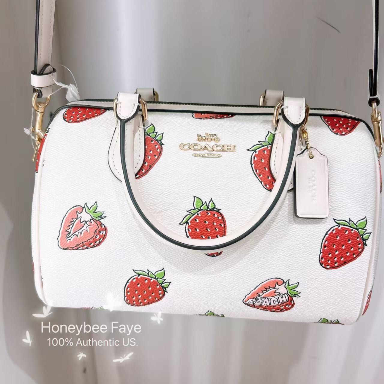 Coach Rowan Satchel Bag With Strawberry Print CAL63 Size ONE SIZE - 3 Thumbnail