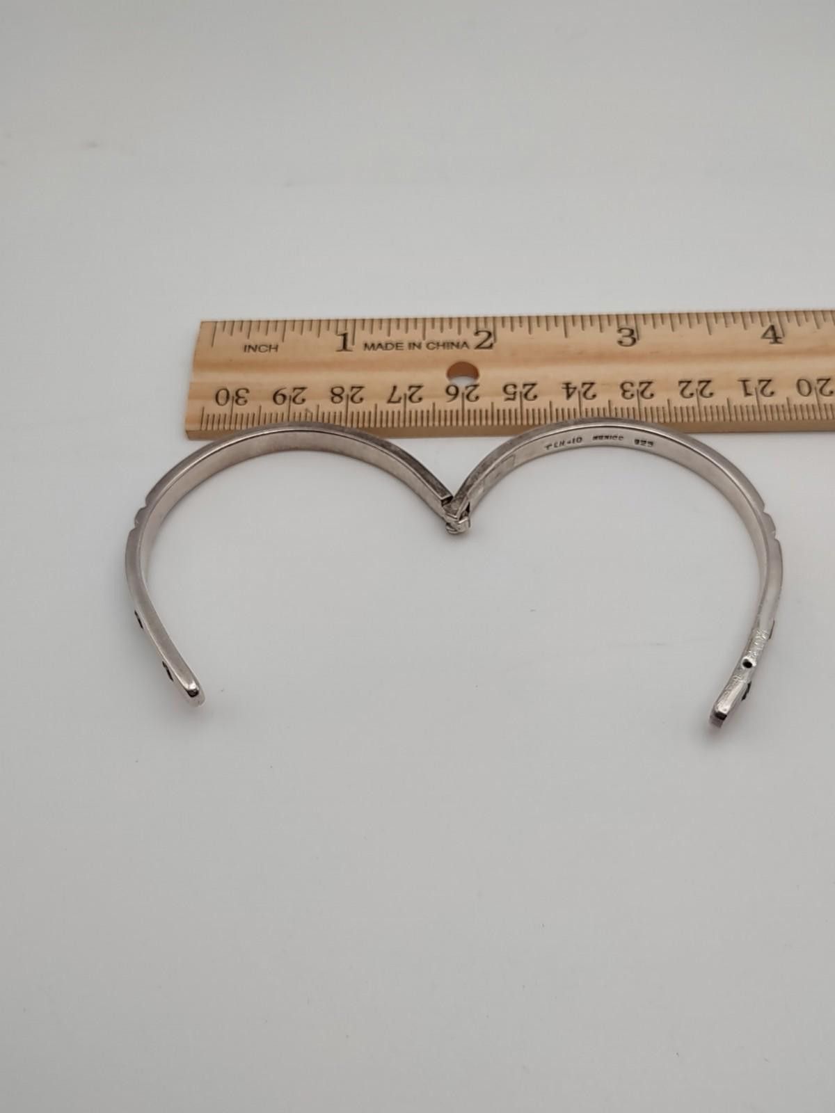 Other Taxco Mexico 925 Hinged Cuff Bracelet TCM-10 26.6g Size ONE SIZE - 4 Thumbnail