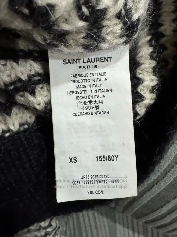 Yves Saint Laurent YSL White Wool Striped Sweater . Size XS / US 0-2 / IT 36-38 - 5 Thumbnail