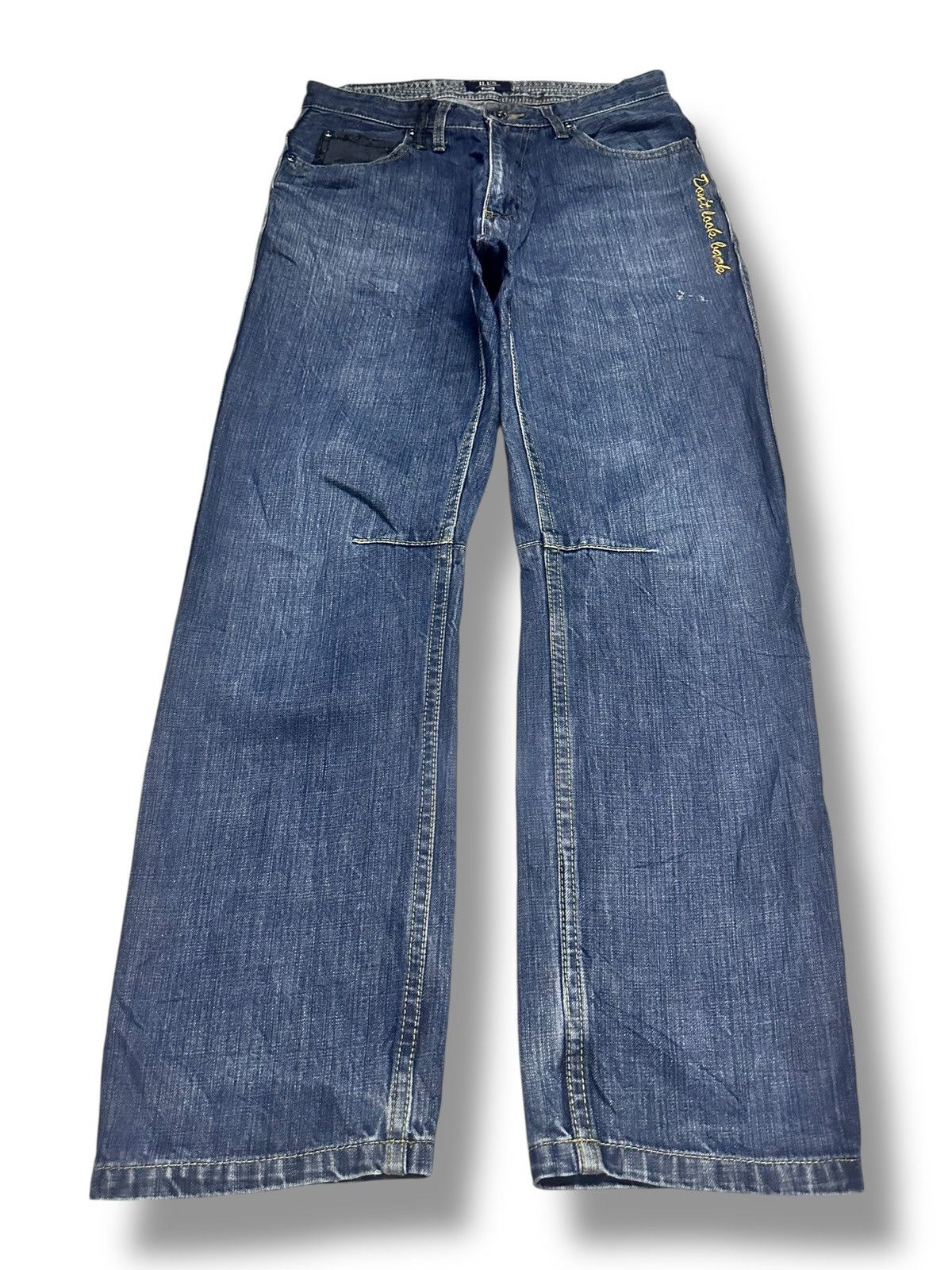 Other ill's Vintage Jeans Embroidered Baggy Loose Style Faded Wash Size US 31 - 1 Thumbnail