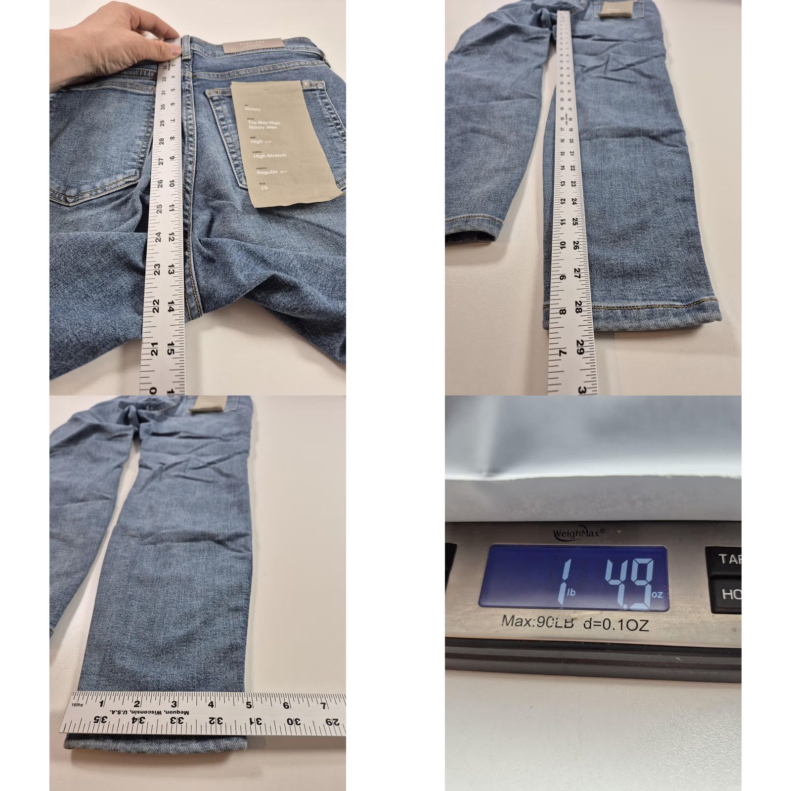 Everlane Everlane The Way High Skinny Jeans Womens 29 Medium Wash Blue Stretch Denim Size 29" - 9 Thumbnail