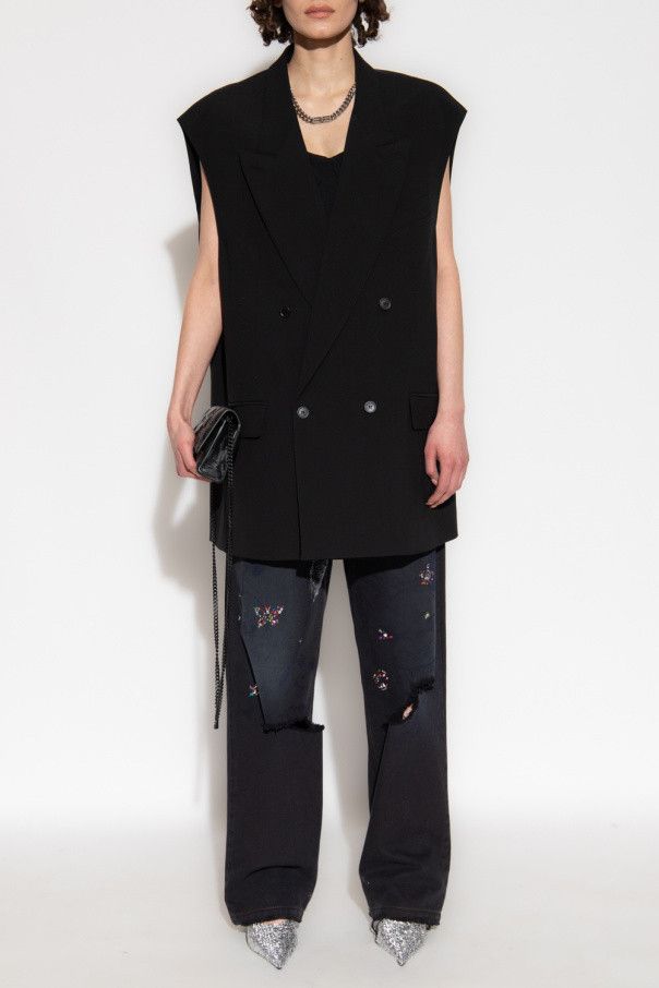 Balenciaga o1w1db10625 Sleeveless Jacket in Black Size XS / US 0-2 / IT 36-38 - 5 Thumbnail