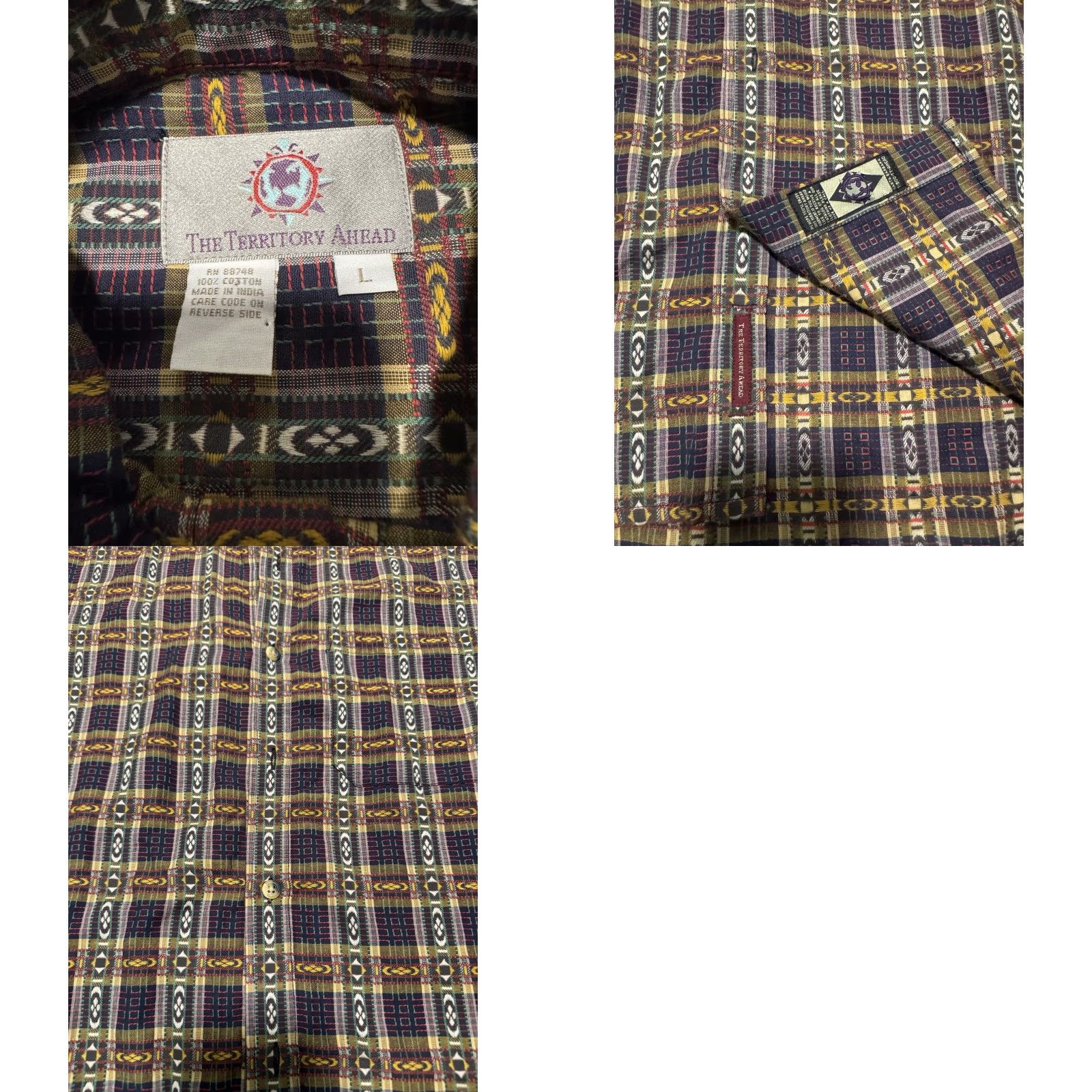 The Territory Ahead VINTAGE Territory Ahead Shirt Mens Southwestern Aztec Chambray Western Large Size US L / EU 52-54 / 3 - 10 Thumbnail