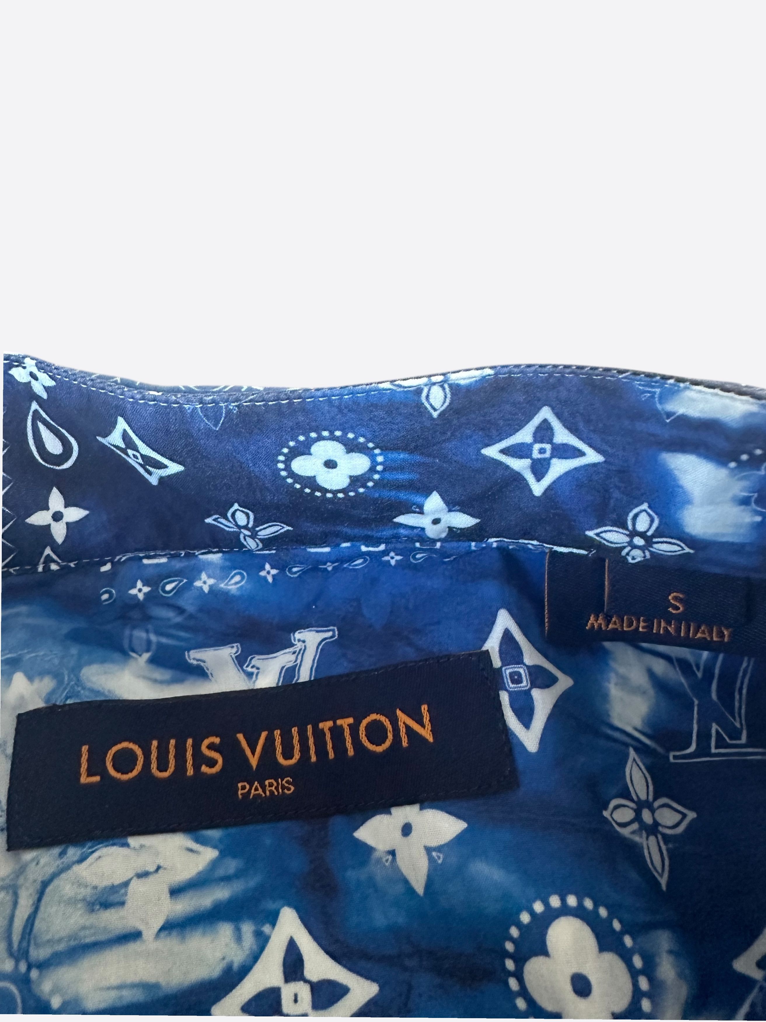 Louis Vuitton Louis Vuitton Blue Bleached Bandana Monogram Button Up Shirt Size US S / EU 44-46 / 1 - 3 Thumbnail