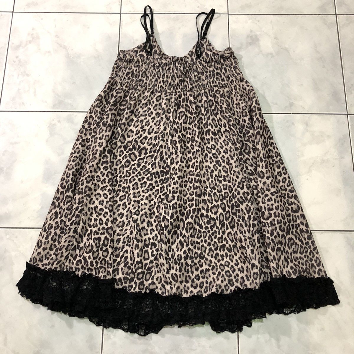 Vintage Avant Garde Dress Leopard Ruffle Adjustable Strap Style Size M / US 6-8 / IT 42-44 - 12 Thumbnail