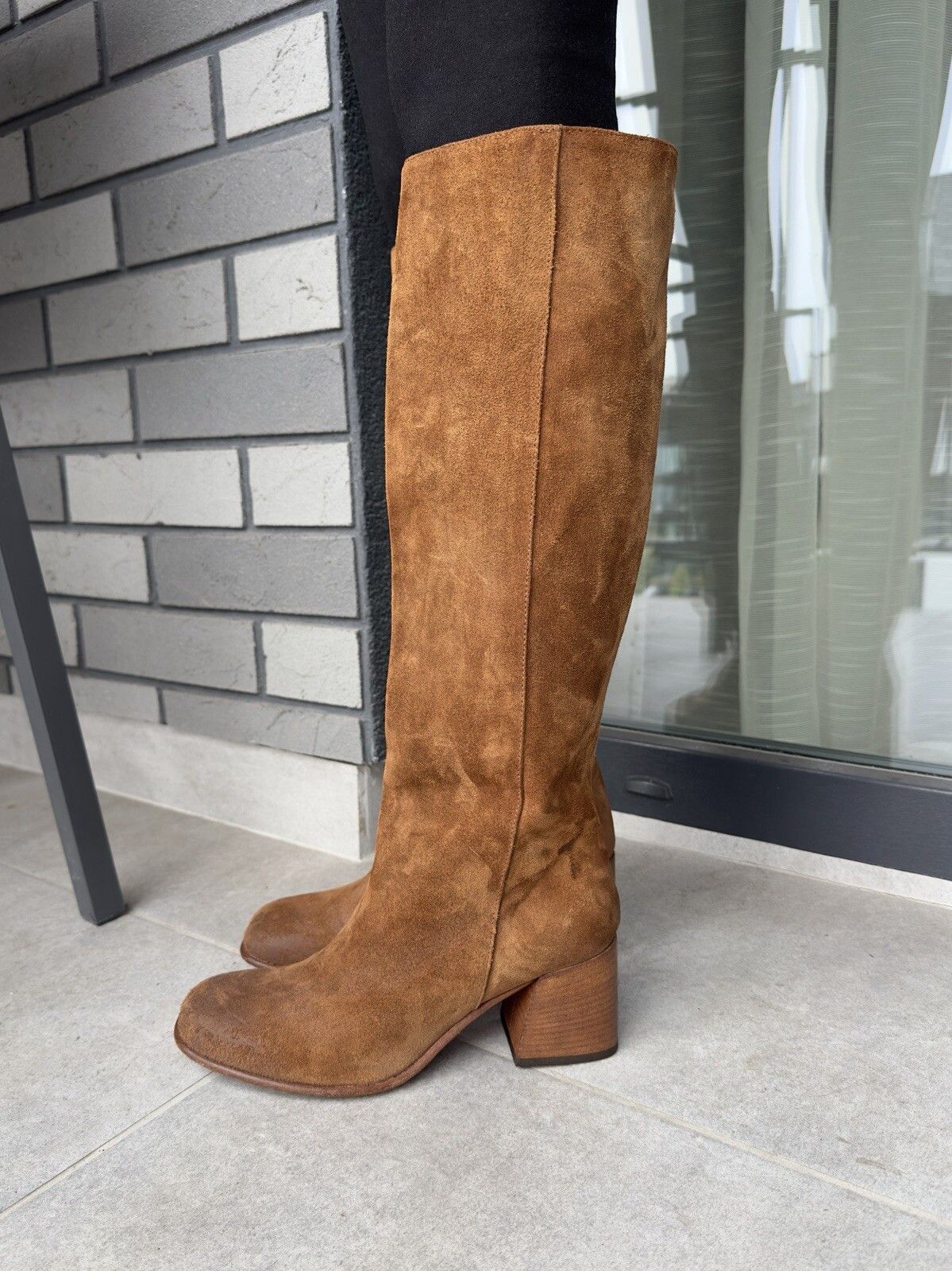 Vintage Crispiniano High Suede Leather Brown Heel Boots Size 38 Size US 5.5 / EU 38 - 2 Thumbnail
