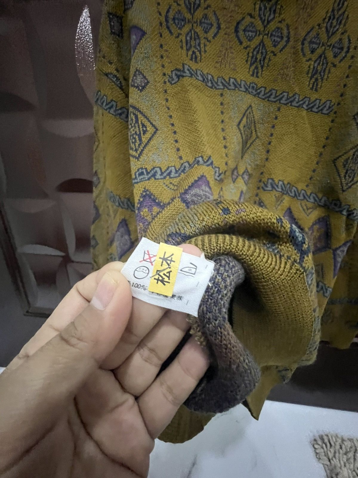 Japanese Brand SERAMIS Vintage AztecNordic Aran Isles Tribal Knit Sweater Size US L / EU 52-54 / 3 - 7 Thumbnail