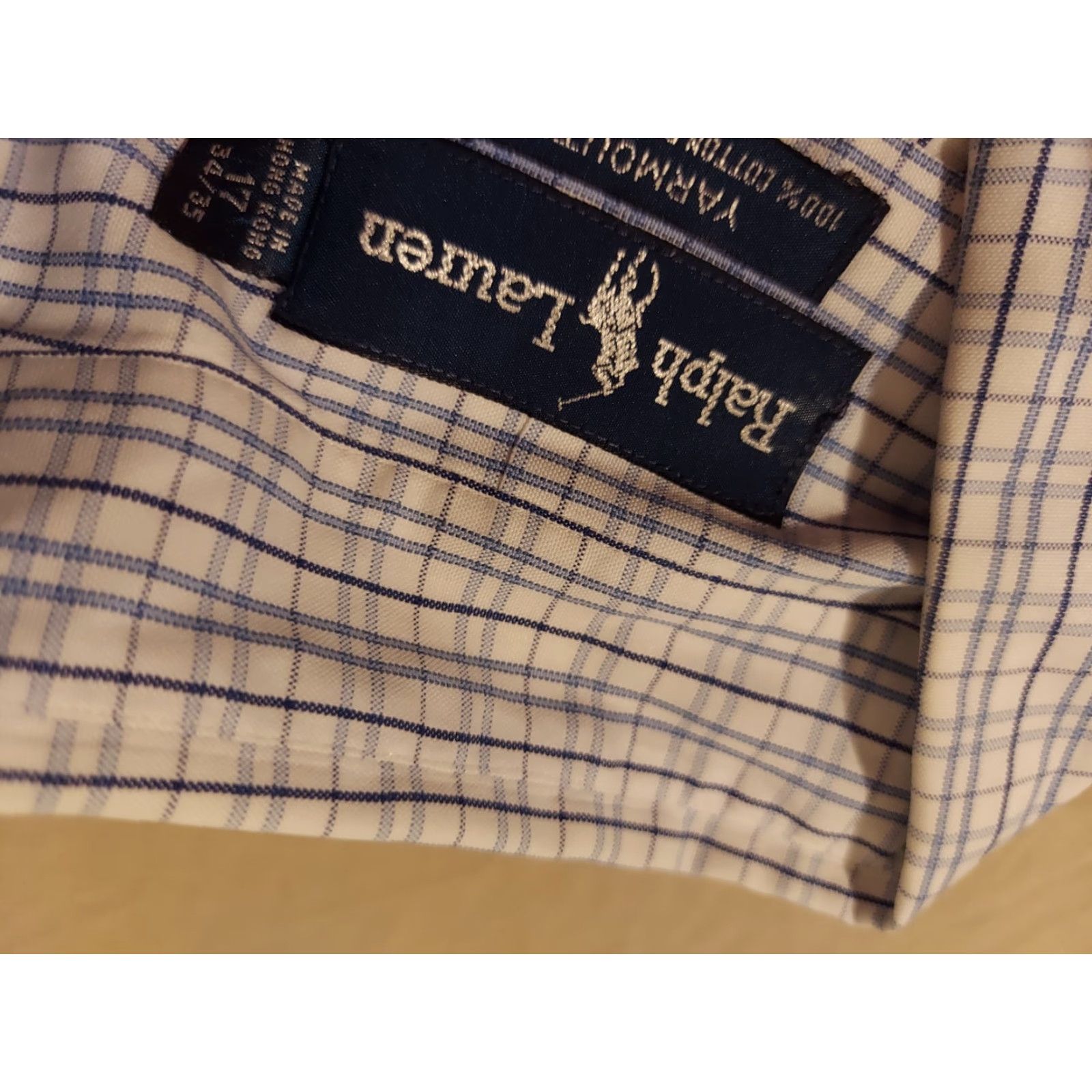 Polo Ralph Lauren Polo Ralph Lauren Dress Shirt Men's 17 34 35 Blue White Cotton Button Collar Classic Size 46R - 4 Thumbnail