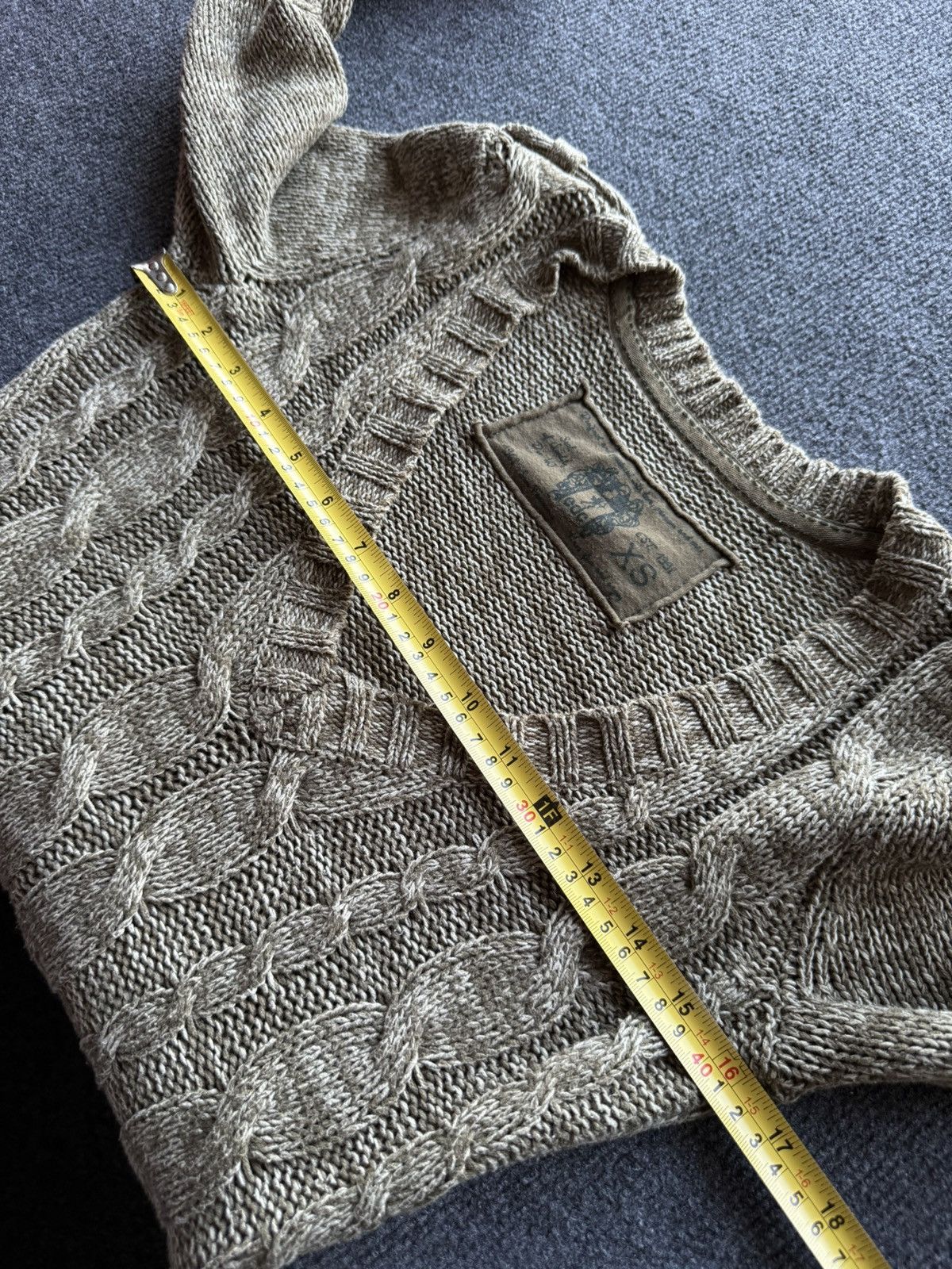 Japanese Brand Avant Garde Japanese 00s Cable Knit Sweater Dress Olive XS Size XS / US 0-2 / IT 36-38 - 15 Thumbnail
