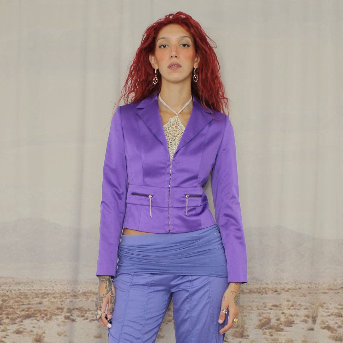 Other 🪻PURPLE SATIN BLAZER🪻 Size S / US 4 / IT 40 - 1 Thumbnail