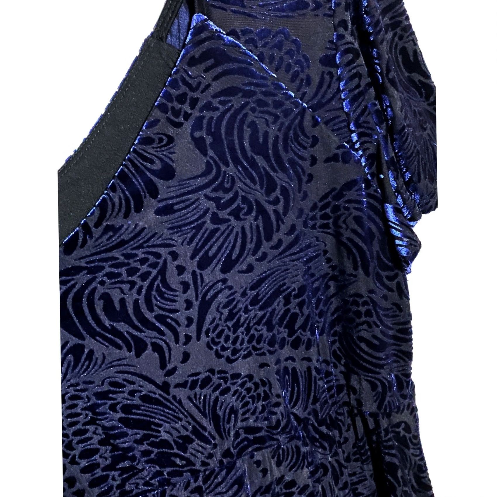 Torrid Torrid Velvet Burnout Midi Dress 2 Blue Black Paisley Witchy Whimsigoth Grunge Size XXL / US 16-18 / IT 52-54 - 3 Thumbnail