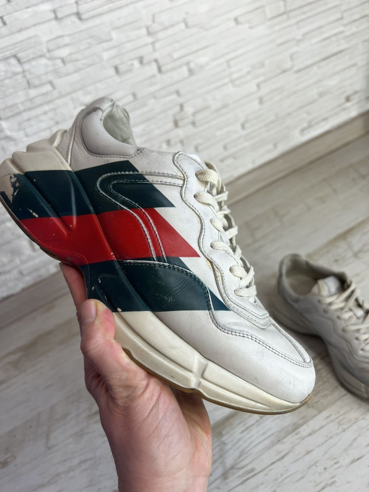 Gucci Gucci Rhyton 523535 Sneakers Chunky Leather Sneakers Size6.5 Size US 6.5 / EU 39-40 - 7 Thumbnail