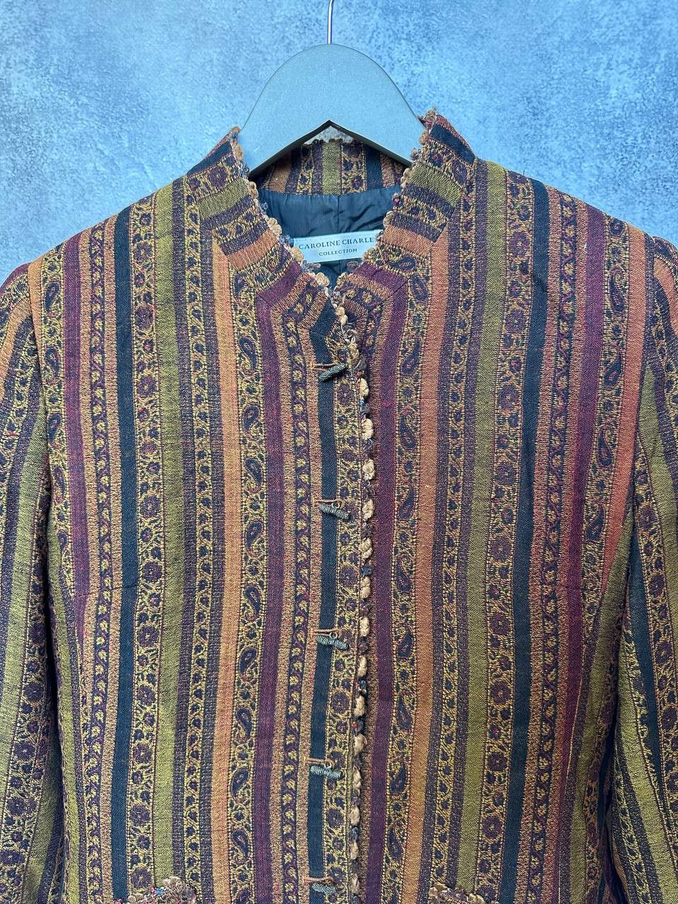 Other Caroline Charles Collection Wool Jacket Draped Shawl Skirt Size L / US 10 / IT 46 - 5 Thumbnail