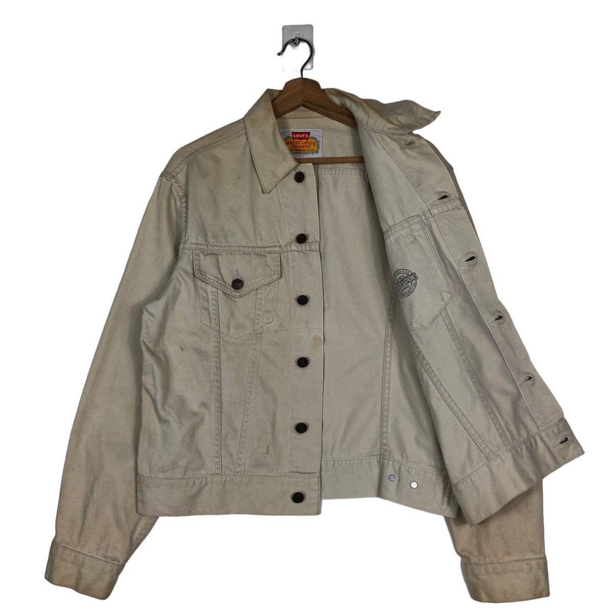 Japanese Brand Vintage White Levi’s Jacket Biker Cargo Multi Pocket Trucker Size US M / EU 48-50 / 2 - 11 Thumbnail