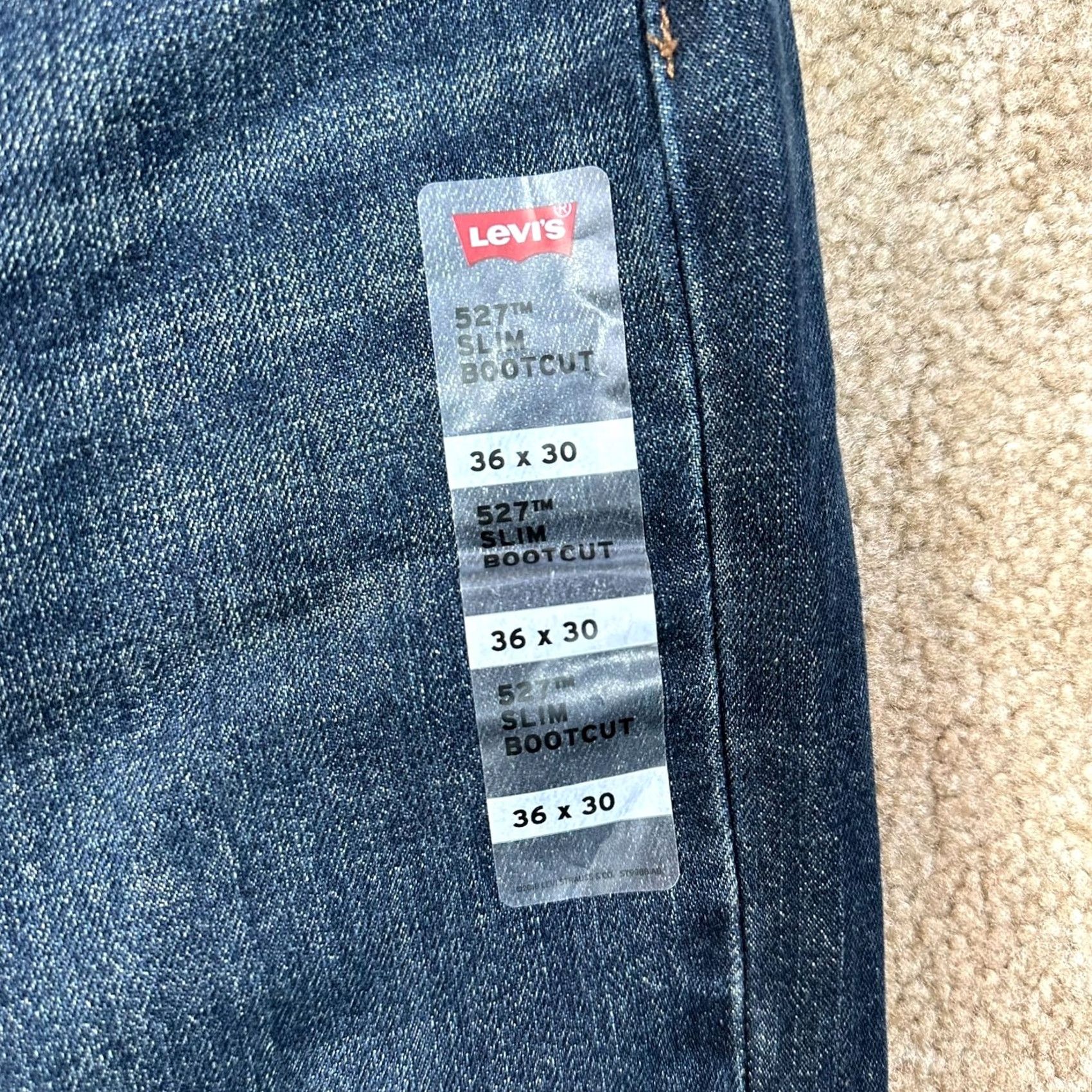 Levi's Levi's 527 Jeans Mens 36x30 Bootcut Slim Denim Blue 5-Pocket Zip Zipper Button Vintage New Size US 36 / EU 52 - 3 Thumbnail
