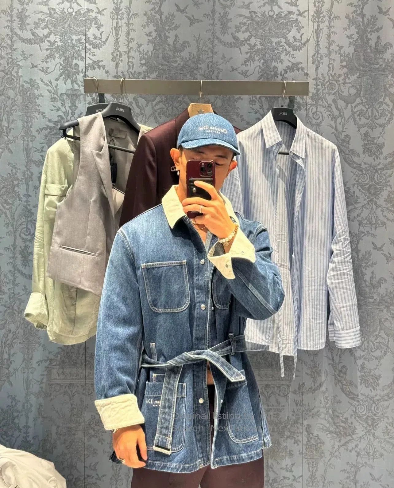 Dior Dior Embroidered Logo Belted Denim Jacket. Size US M / EU 48-50 / 2 - 9 Thumbnail