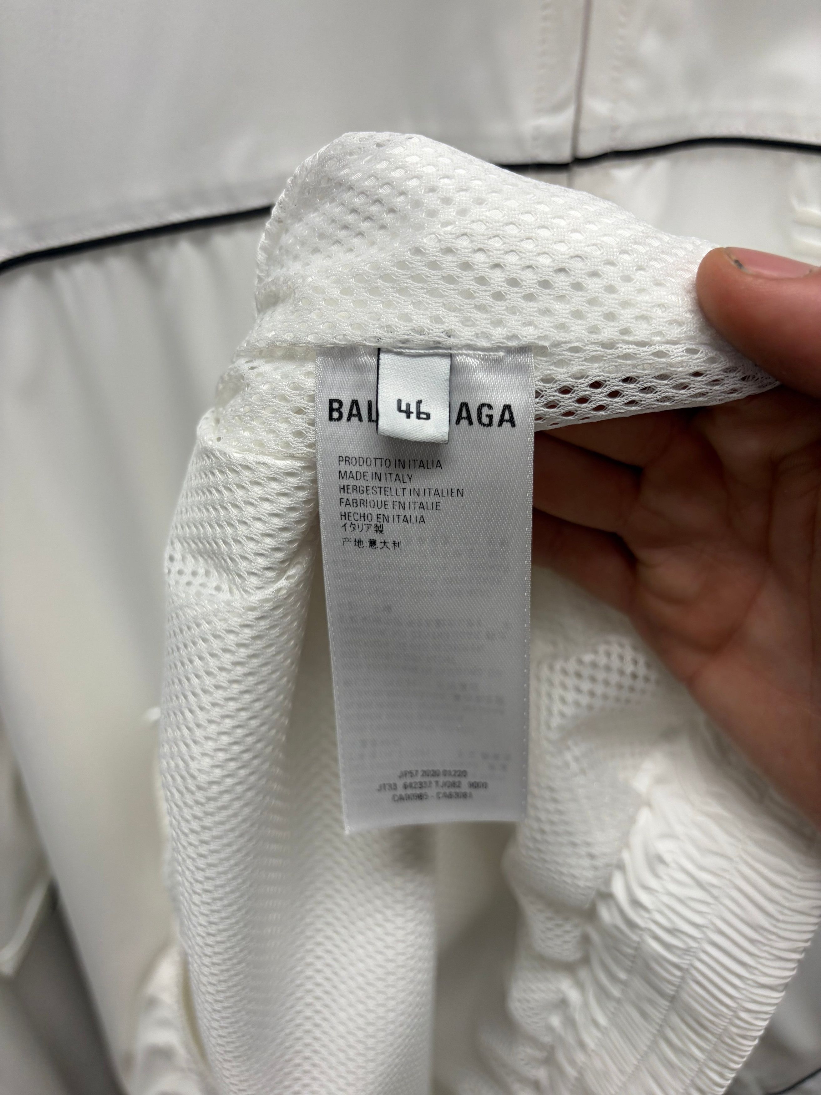 Balenciaga SS2021 Balenciaga ‘Sporty B’ Logo White Oversized Windbreaker Size US XL / EU 56 / 4 - 5 Thumbnail
