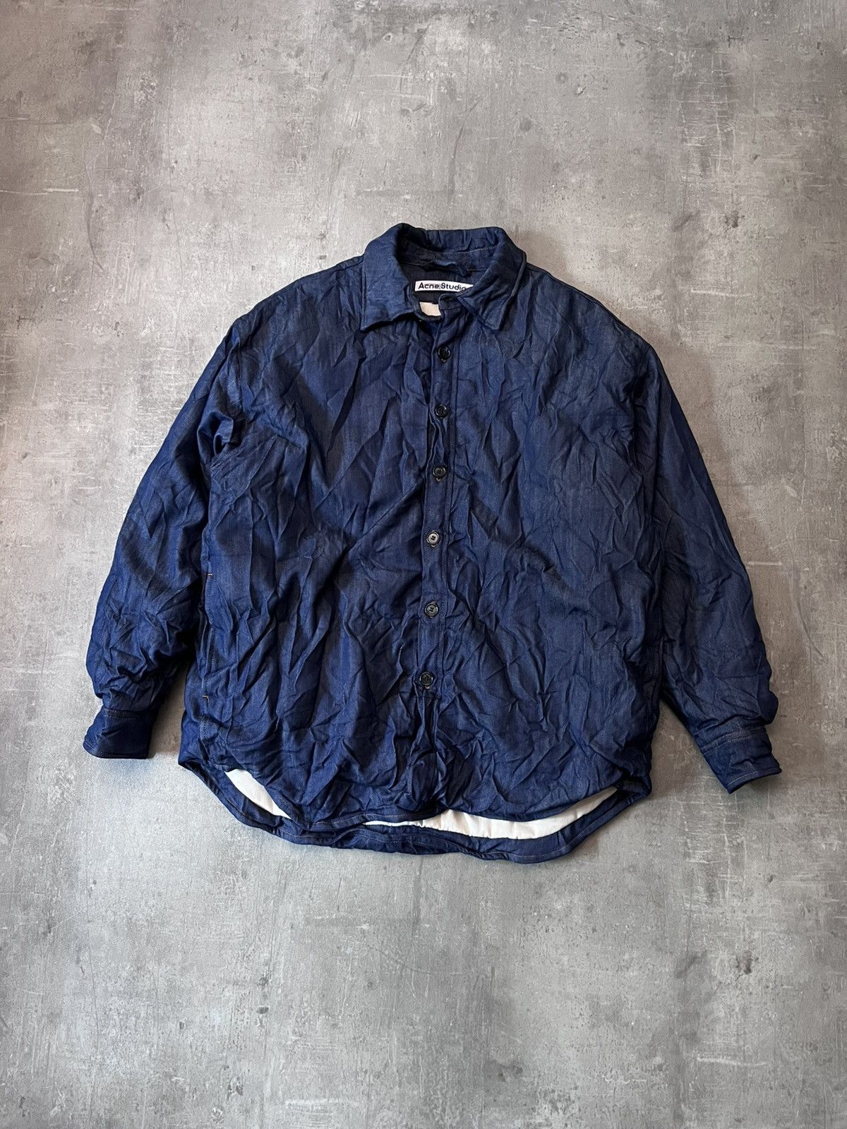 Acne Studios Acne Studios Crinkled Denim Sample jacket overshirt Size US S / EU 44-46 / 1 - 1 Thumbnail