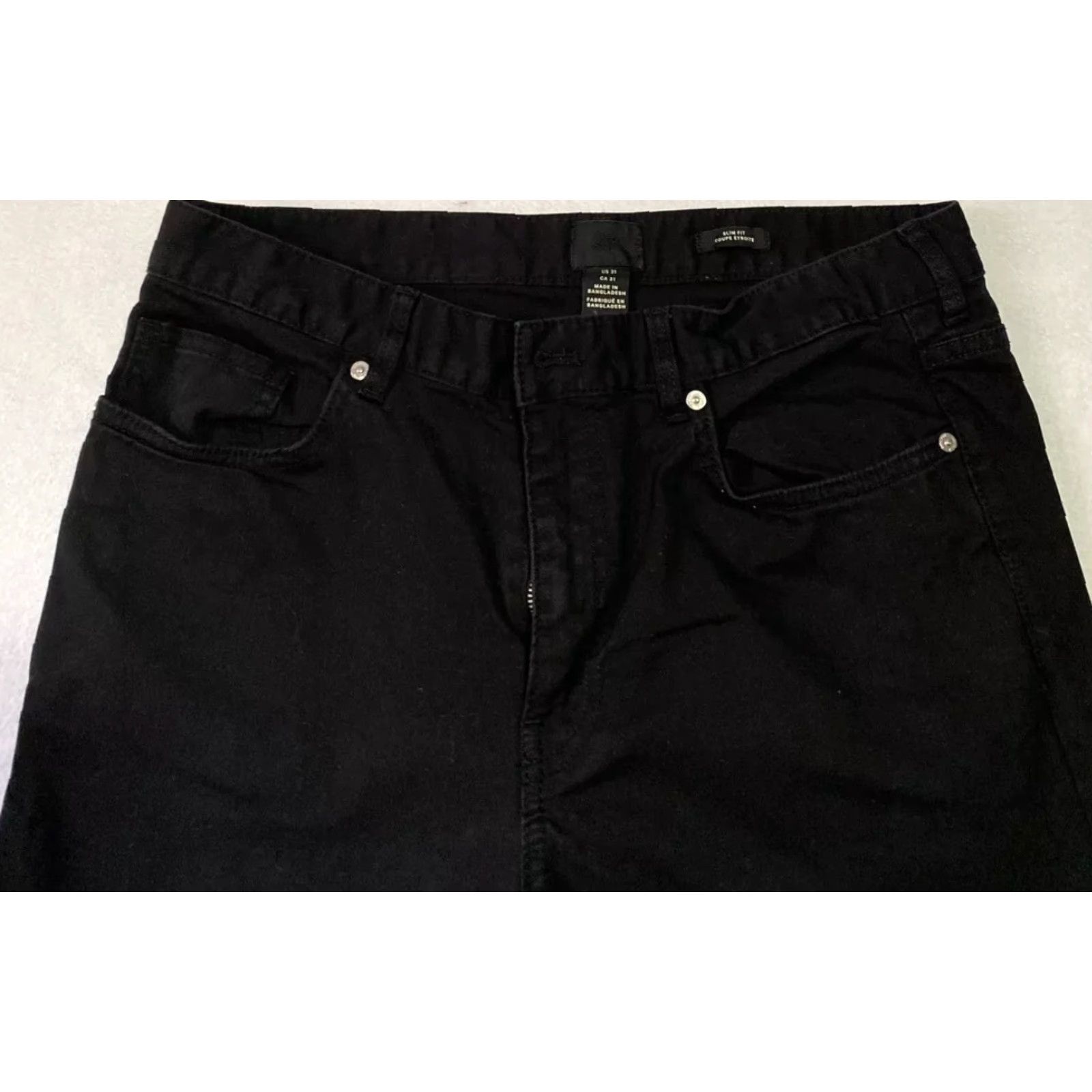 H&M H&M Jeans Men Slim 31x31 Black Denim Low Waist Stretch 5-Pocket Modern Modern Mens Skinny Inseam 31 Button Zipper Belt Loops Cotton Blend Denim Jeans Size US 31 - 3 Thumbnail