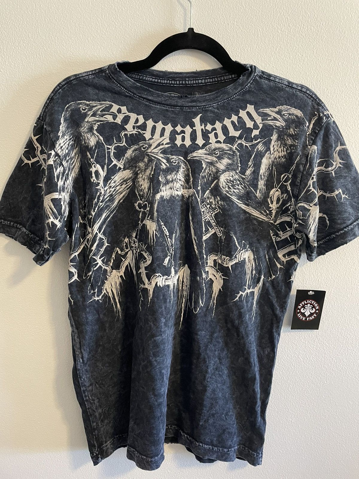 Haunted Mound RARE Affliction Show Exclusive Sematary Crow Tshirt Size US S / EU 44-46 / 1 - 1 Thumbnail