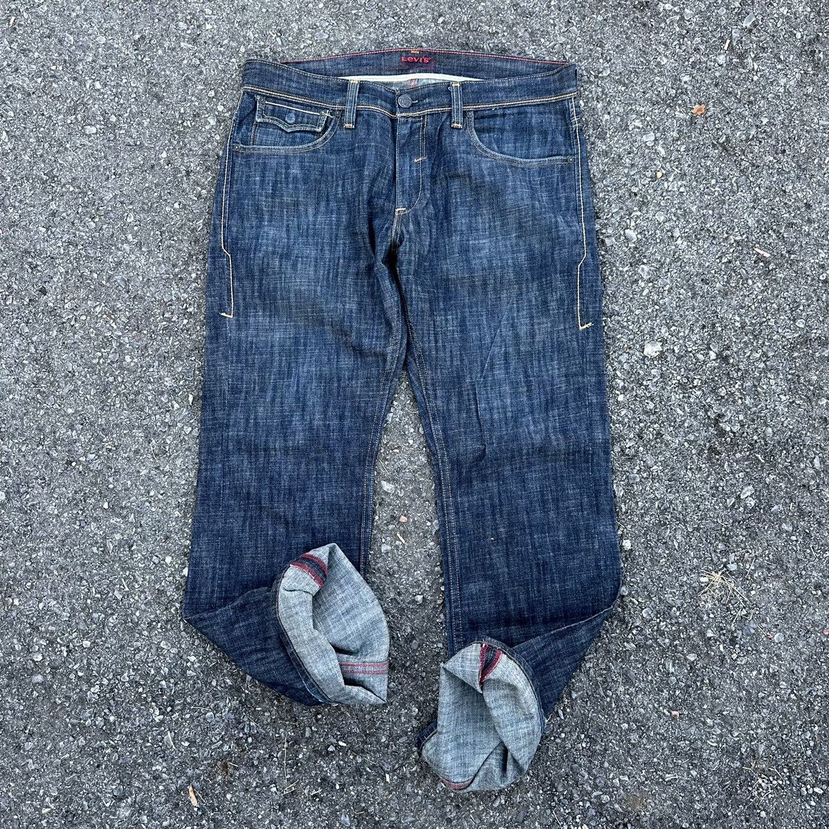 image of Archival Clothing x Avant Garde Vintage Y2K Levi’S Red Selvage Wide Leg Baggy Flare Jeans in Denim 