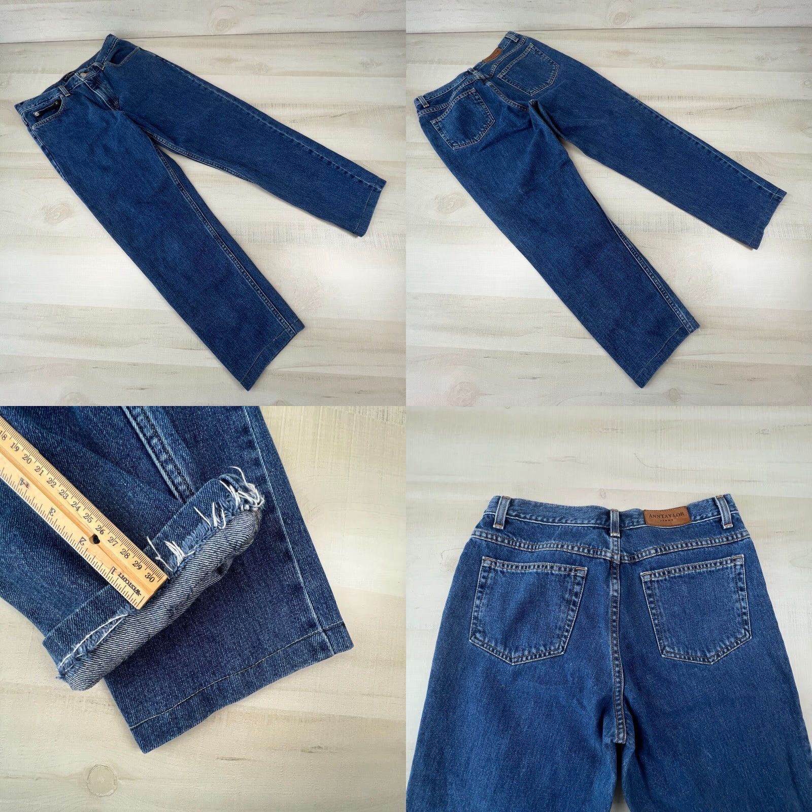 Ann Taylor Ann Taylor Womens Jeans Size 8 Slim Tapered Medium Wash Blue Cotton Mid Rise Size 30" / US 8 / IT 44 - 8 Thumbnail