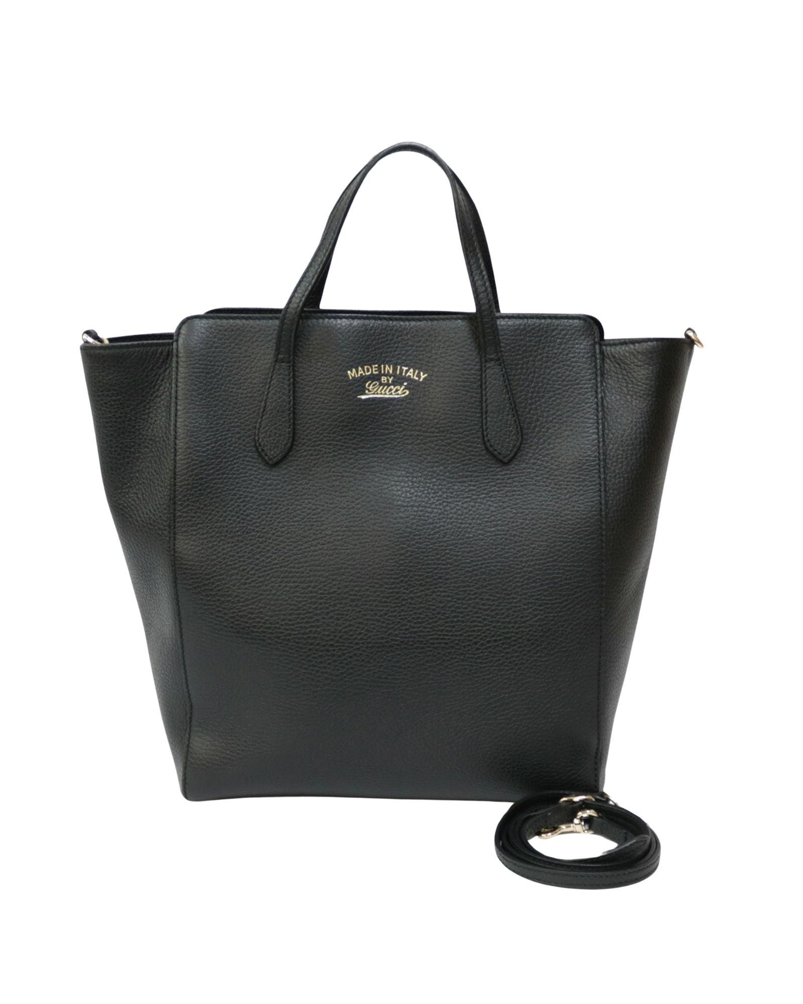image of Leather Gucci Swing Shoulder Bag in Black, Women's
