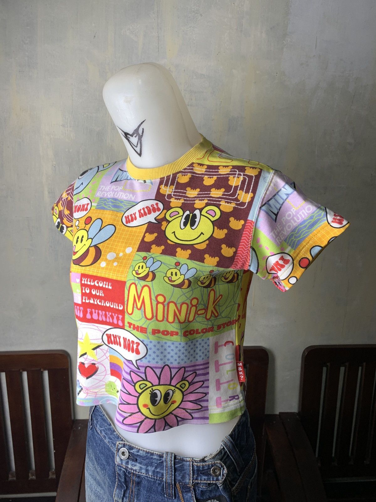 Other 2000s Mini-K Japan Cute Pop Multigraphic Cropped Babby Tee Size S / US 4 / IT 40 - 2 Thumbnail