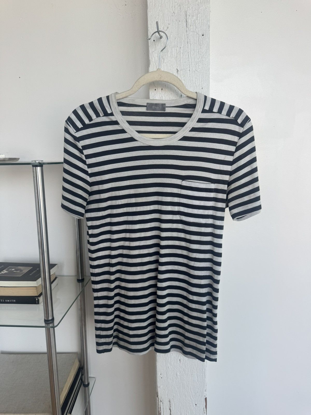 Dior *SOLD* Dior Homme 07 Hedi Striped Military Pocket Tee | Grailed