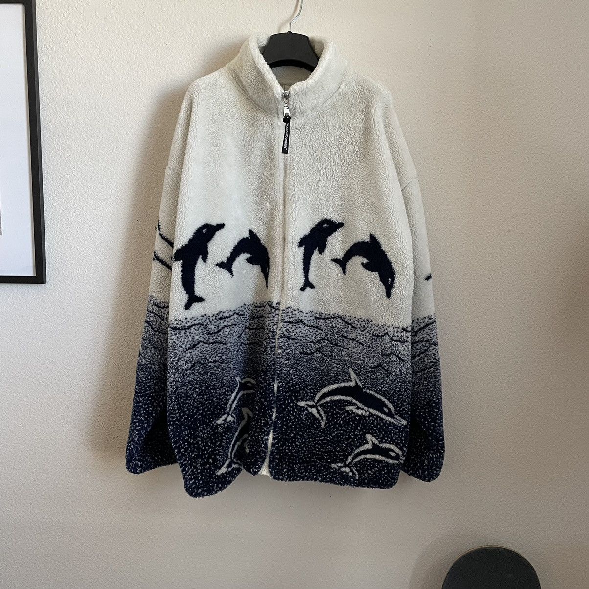 Vintage Black Mountain offers Streetwear Printed Fleece Sherpa Jacket